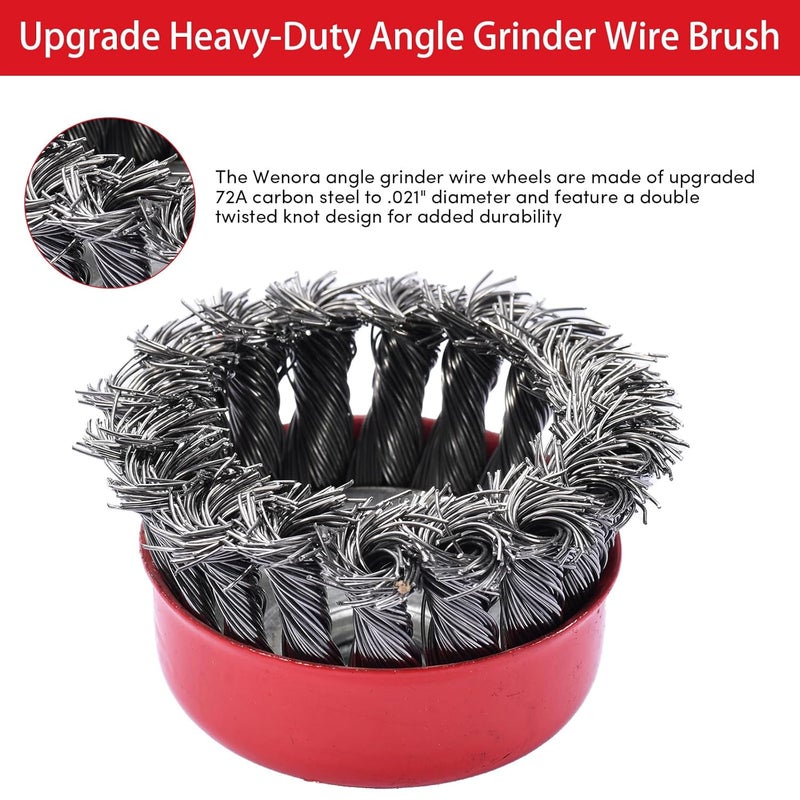 ATMTV 12 Pack Wire Wheel for Angle Grinder Set,4-1/2" Angle Grinder Wire Wheel & Wire Brush for Grinder - 5/8"-11 Arbor - Heavy Duty Wire Wheel for Rust Removal, Polishing - Durable Grinder Wire Wheel Combo - Image 5